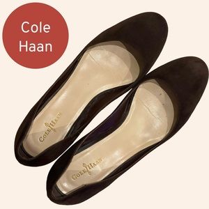 Cole Haan Nike Air Brown Suede Round Toe Wedge Pumps Size 8B